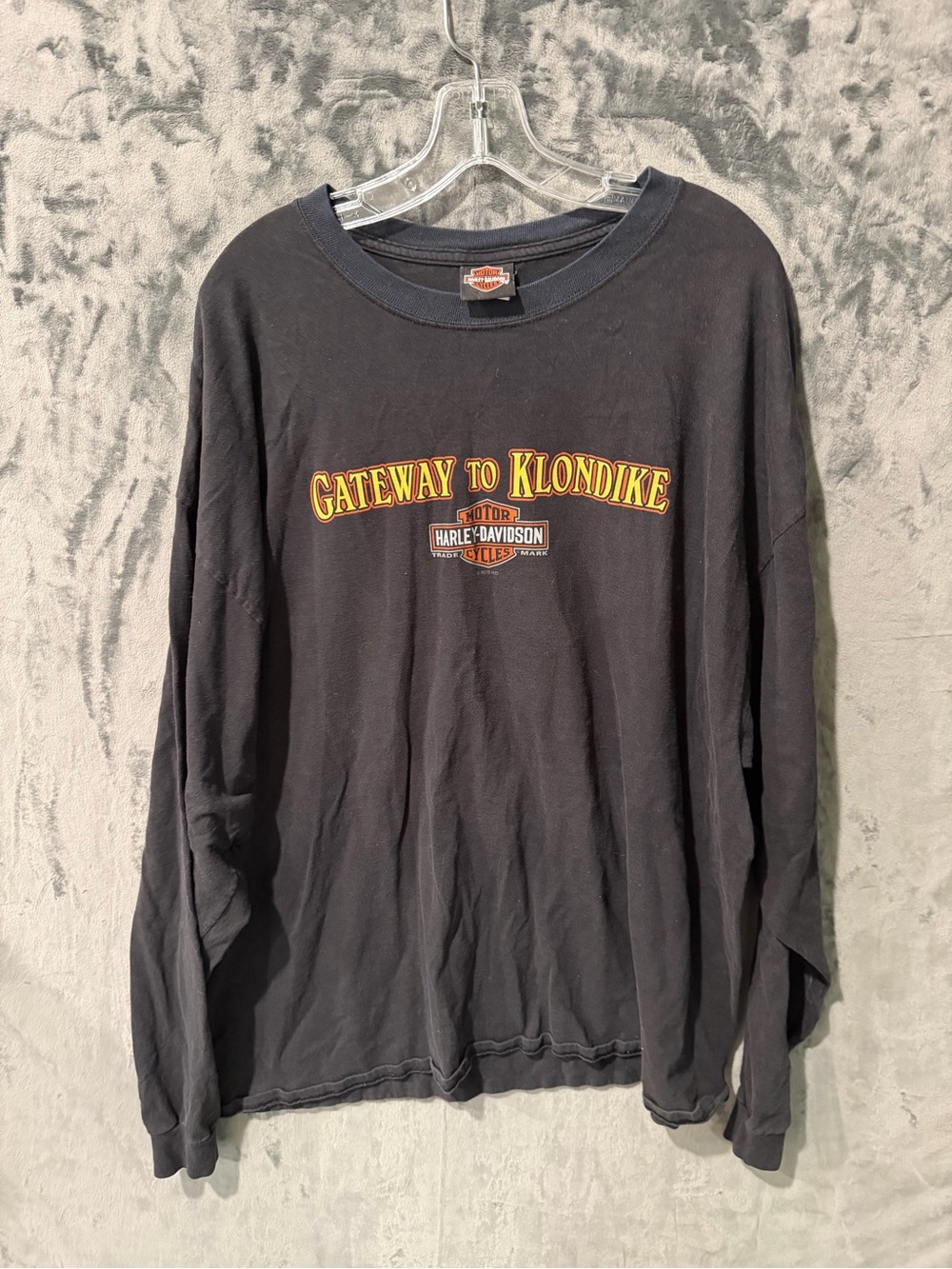 Harley-Davidson Black Long Sleeve T-Shirt with Yellow & Orange Logo size 3XL